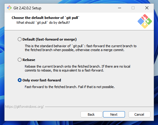 Git Installer Pull ff Only