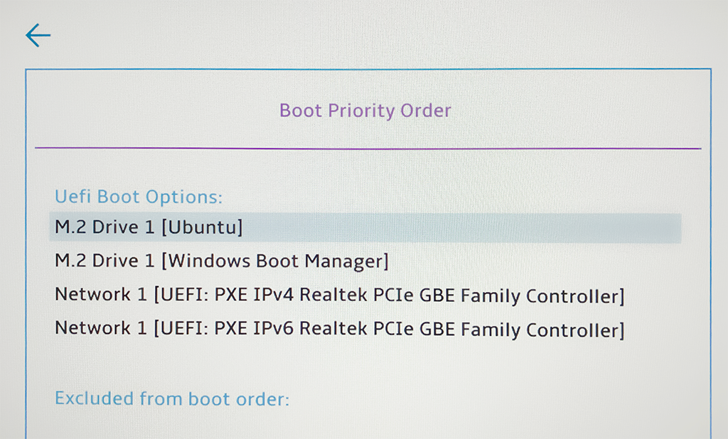 UEFI Boot Order