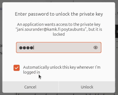 Enter password prompt