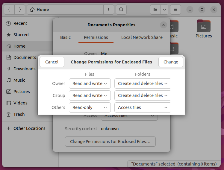 Nautilus File Permissions
